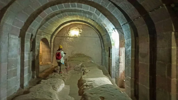 Ancient Multi Level Cave Derinkuyu Underground City Cappadocia Turkey — Stock Photo, Image