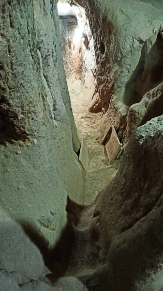 Ancient Multi Level Cave Derinkuyu Underground City Cappadocia Turkey — Stock Photo, Image