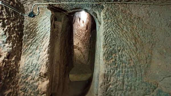 Alte Mehrstöckige Höhle Derinkuyu Unterirdische Stadt Kappadokien Türkei — Stockfoto