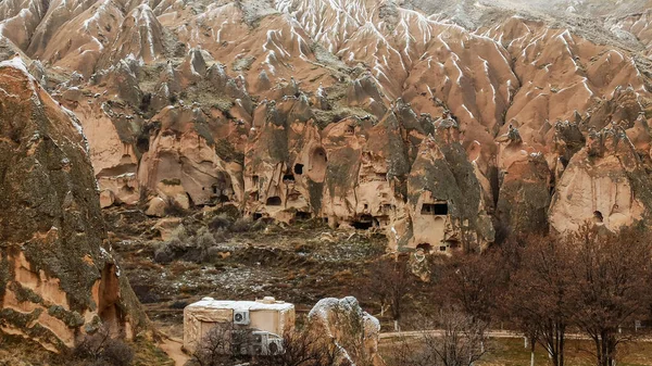 Cave Houses Monasteries Carved Tufa Rocks Zelve Open Air Museum — Fotografia de Stock