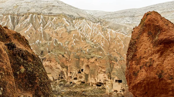 Cave Houses Monasteries Carved Tufa Rocks Zelve Open Air Museum — 스톡 사진