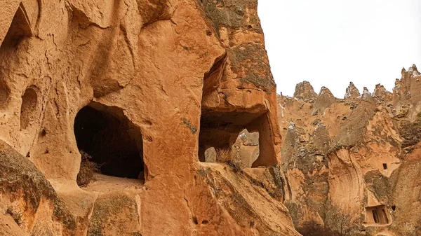 Cave Houses Monasteries Carved Tufa Rocks Zelve Open Air Museum — 스톡 사진