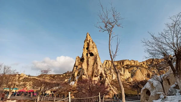 Antiguas Casas Cueva Piedra Talladas Roca Volcánica Capadocia Turquía —  Fotos de Stock