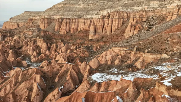 Czerwona Dolina Kapadocji Turcja Unikalny Wulkaniczny Krajobraz Geologiczne Formacje Skalne — Zdjęcie stockowe