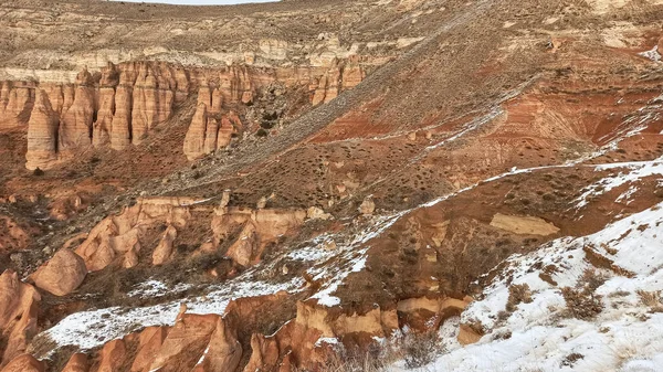 Röda Dalen Kappadokien Turkiet Unika Vulkaniska Landskap Och Geologiska Klippformationer — Stockfoto