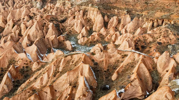 Valle Rojo Capadocia Turquía Paisaje Volcánico Único Formaciones Rocosas Geológicas —  Fotos de Stock