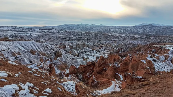 Valle Rojo Capadocia Turquía Paisaje Volcánico Único Formaciones Rocosas Geológicas — Foto de Stock