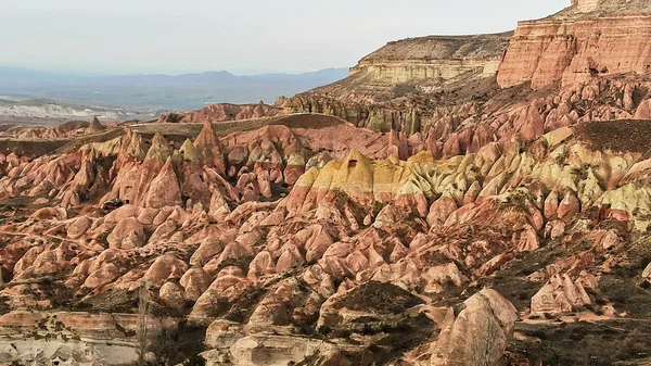 Valle Rojo Capadocia Turquía Paisaje Volcánico Único Formaciones Rocosas Geológicas —  Fotos de Stock