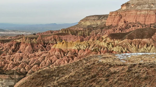 Valle Rojo Capadocia Turquía Paisaje Volcánico Único Formaciones Rocosas Geológicas —  Fotos de Stock