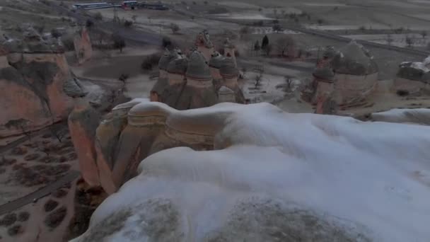 Pasabagin Laakso Jossa Paljon Savupiippuja Cappadociassa Goremen Munkkien Laakso Kivimuodostumat — kuvapankkivideo