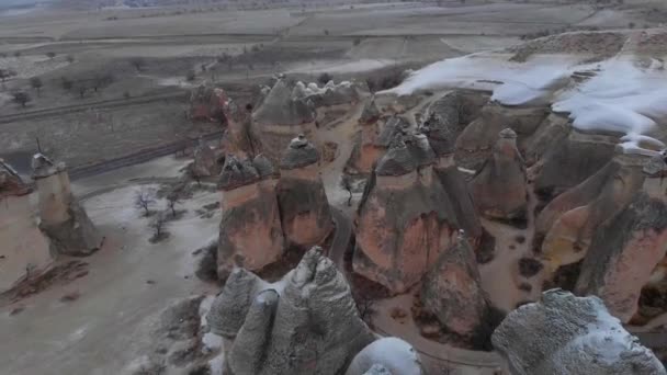 Pasabagské Údolí Spoustou Pohádkových Komínů Cappadocii Údolí Mnichů Goreme Skalní — Stock video