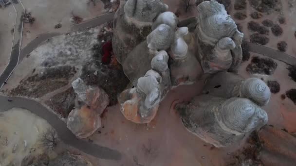 Pasabagské Údolí Spoustou Pohádkových Komínů Cappadocii Údolí Mnichů Goreme Skalní — Stock video