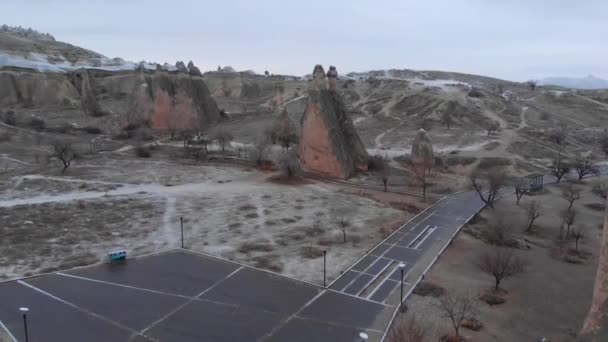 Paisaje Volcánico Aéreo Chimeneas Hadas Pasabag Valle Los Monjes Capadocia — Vídeo de stock