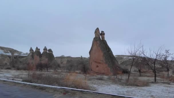 Feenschornsteine Pasabag Tal Göreme Kappadokien Türkei — Stockvideo