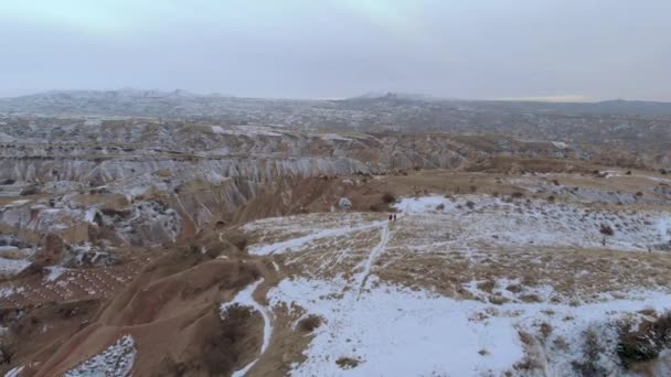 Türkiye Nin Başkenti Kapadokya Daki Muhteşem Volkanik Kaya Oluşumlarıyla Kızıl — Stok video