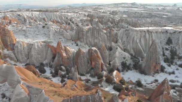 Verbazingwekkende Landschapsbeelden Van Red Valley Met Zijn Spectaculaire Rotsformaties Cappadocië — Stockvideo