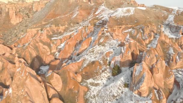 Türkiye Nin Başkenti Kapadokya Bulunan Muhteşem Kaya Oluşumlarıyla Kızıl Vadi — Stok video