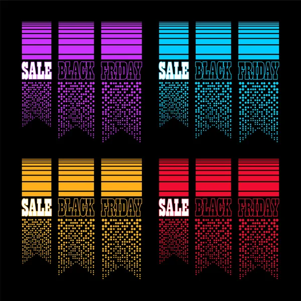 Black Friday sale colorful backgrounds. — Stockový vektor