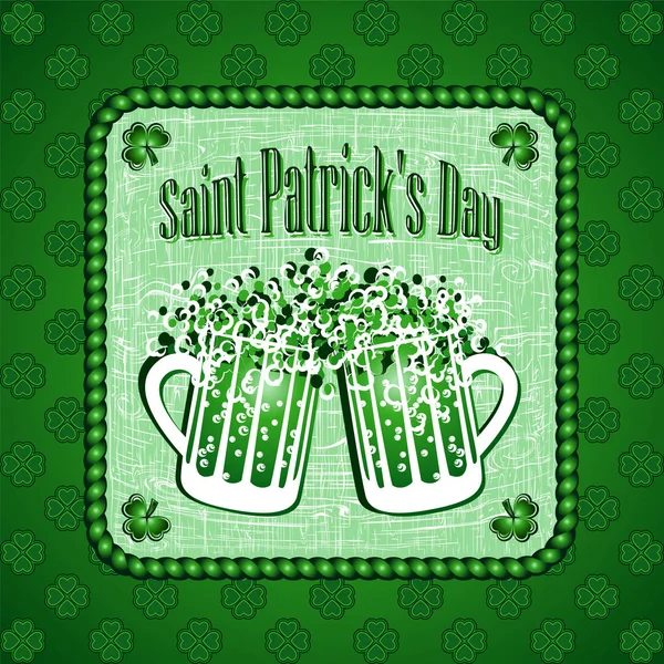 St Patricks Day greeting card background. — Stock Vector