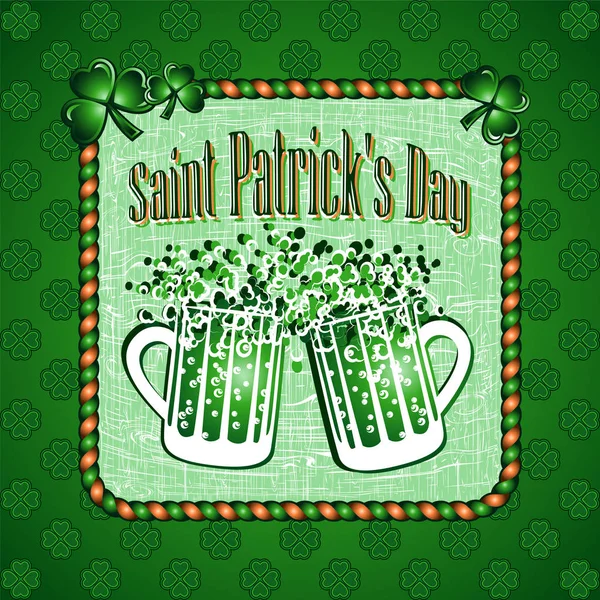 St Patricks Day greeting card background. — Stock Vector