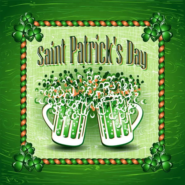 St Patricks Day greeting card background. — Stock Vector