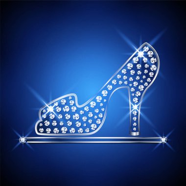 Mücevherlerle süslü kadın ayakkabı.