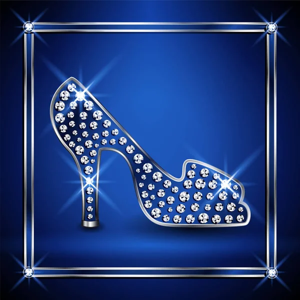 Scarpe da donna decorate con gioielli . — Vettoriale Stock