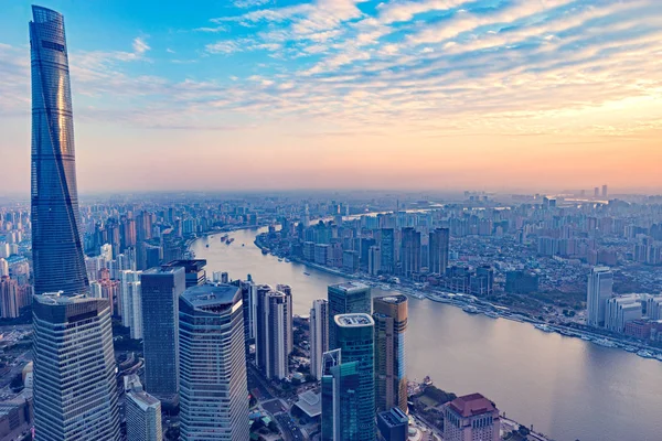 Vista aérea de la ciudad de Shanghai . —  Fotos de Stock