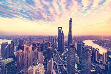 Hava görünümünü shanghai şehir.