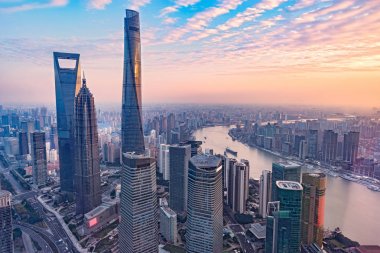 Hava görünümünü shanghai şehir.