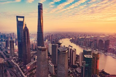 Hava görünümünü shanghai şehir.