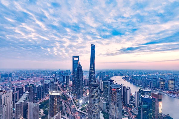 Luchtfoto van shanghai city. — Stockfoto