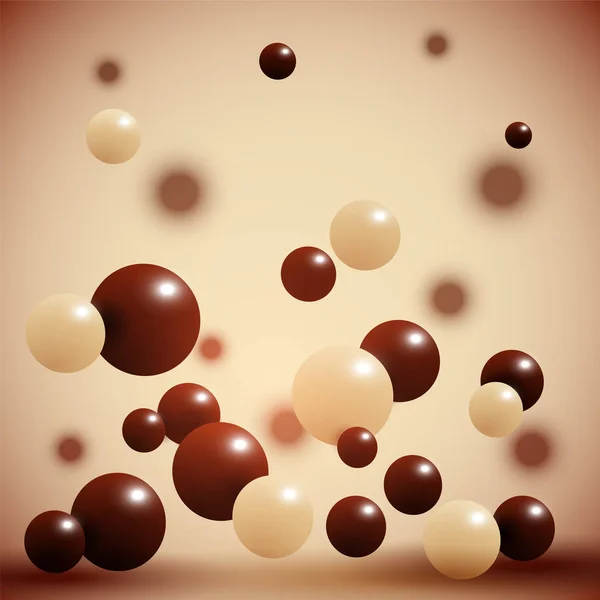 Bolas de chocolate sobre fondo abstracto . — Vector de stock
