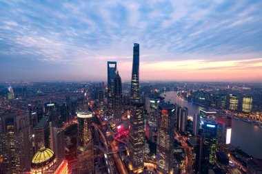 Hava görünümünü shanghai şehir.