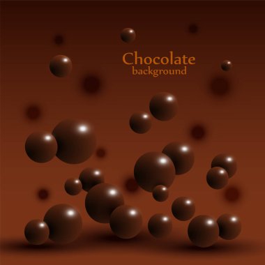 Arka plan üzerinde koyu çikolata topları.