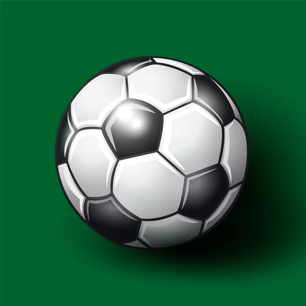 Pallone da calcio sullo sfondo verde. — Vettoriale Stock