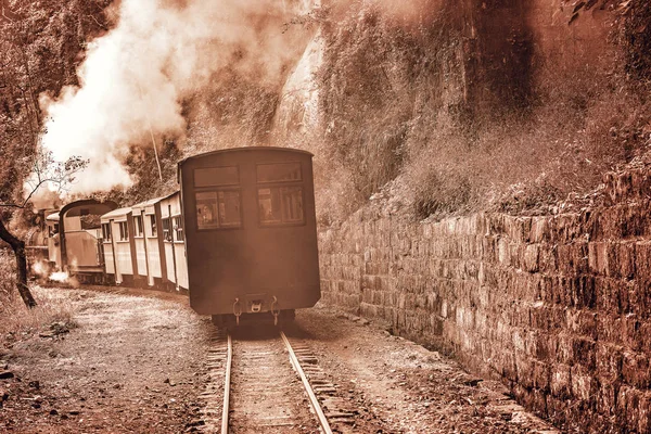 Паровой узкоколейный поезд движется в Багу . — стоковое фото