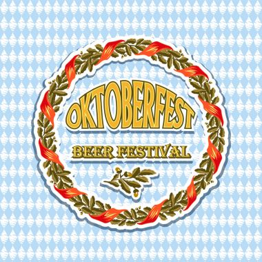 Vintage amblemi Oktoberfest festival için tarz.