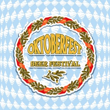 Vintage amblemi Oktoberfest festival için tarz.