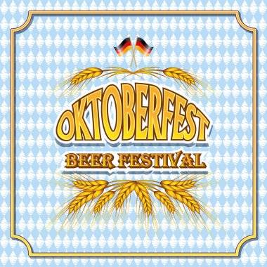 Vintage amblemi Oktoberfest festival için tarz.