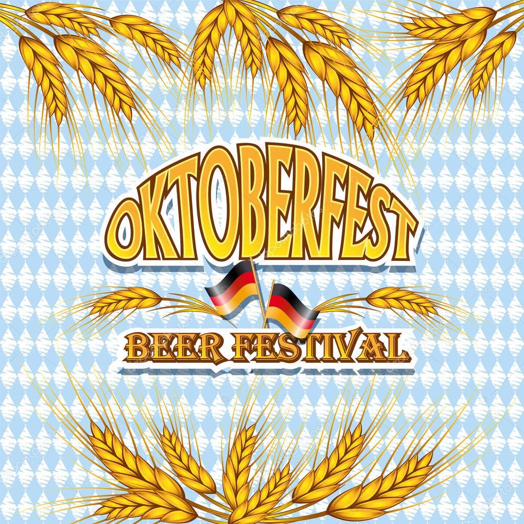 Vintage styled emblem for Oktoberfest festival.