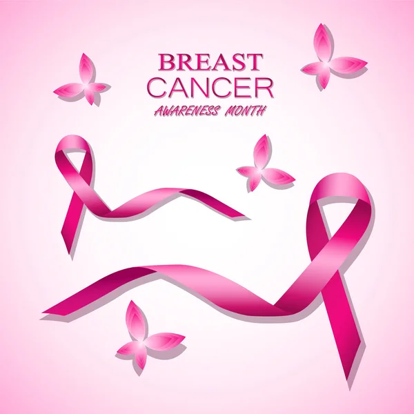Поінформованість про рак молочної залози рожеві стрічки . — стоковий вектор