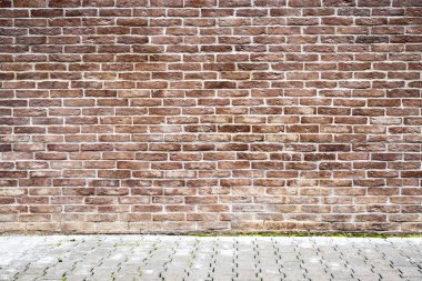 Kahverengi tuğla duvar.