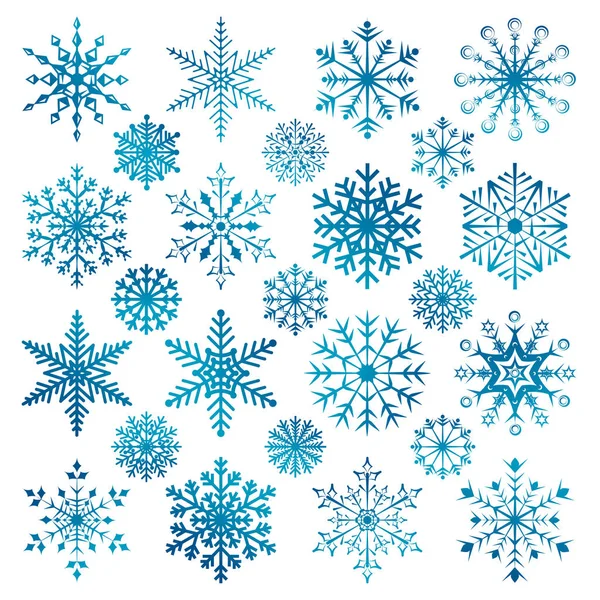 Whirte arka plan üzerinde Noel kar taneleri kümesi.