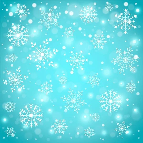 Copos de nieve de Navidad sobre fondo colorido . — Vector de stock