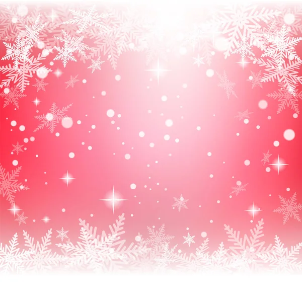 Jul snöflingor på röd bakgrund. — Stock vektor
