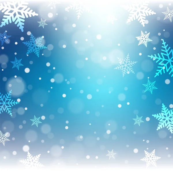 Flocos de neve de Natal em fundo colorido . — Vetor de Stock