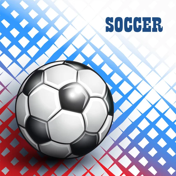 Soccer ball on abstract colorful background. — Stock Vector