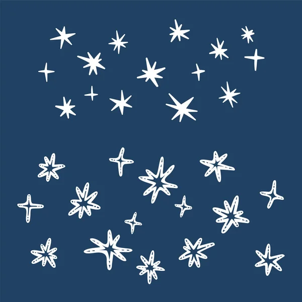 Set of the stars on blue background. — Stock Vector