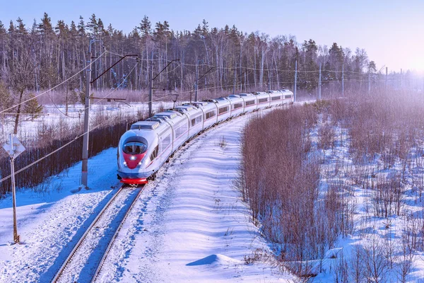 Modern yüksek hızlı tren. — Stok fotoğraf